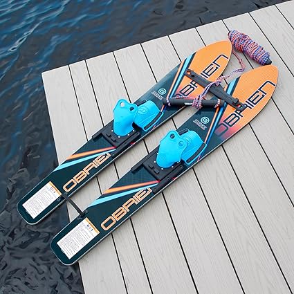 All-Star Water Skis with Trainer Bar & Rope— Combo skis for Kids & Beginners Learning to Ski